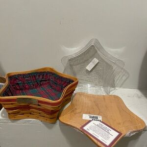 Longaberger 2001 Signed Shining Star Basket with Red Accents
